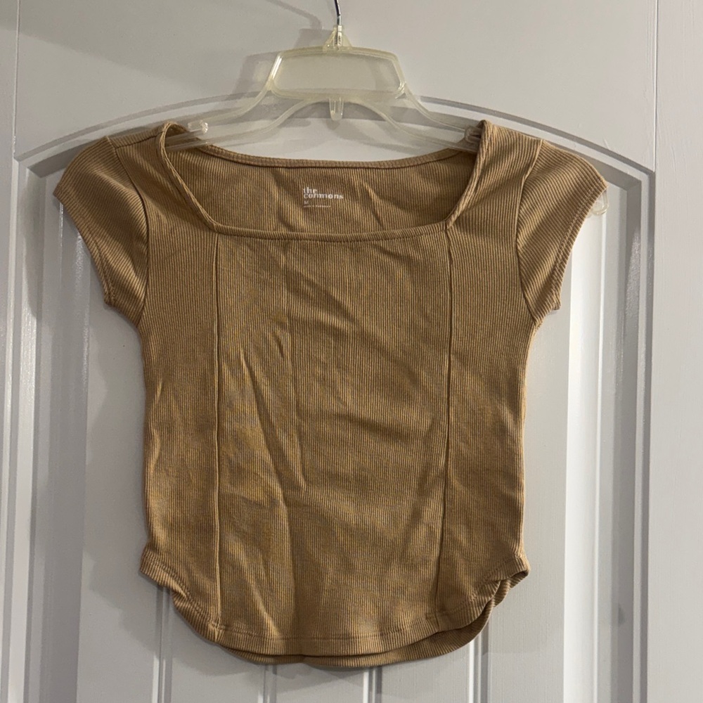 The Commons Tan Ribbed Short Sleeve Top   Girls Size - M